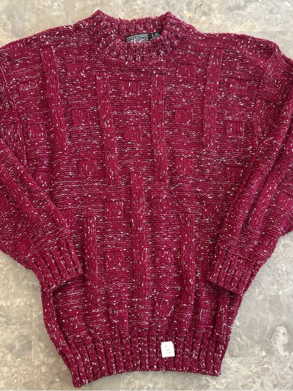 Vintage 90s Anchor Blue USA Sweater M Red Cotton Knit 19x27